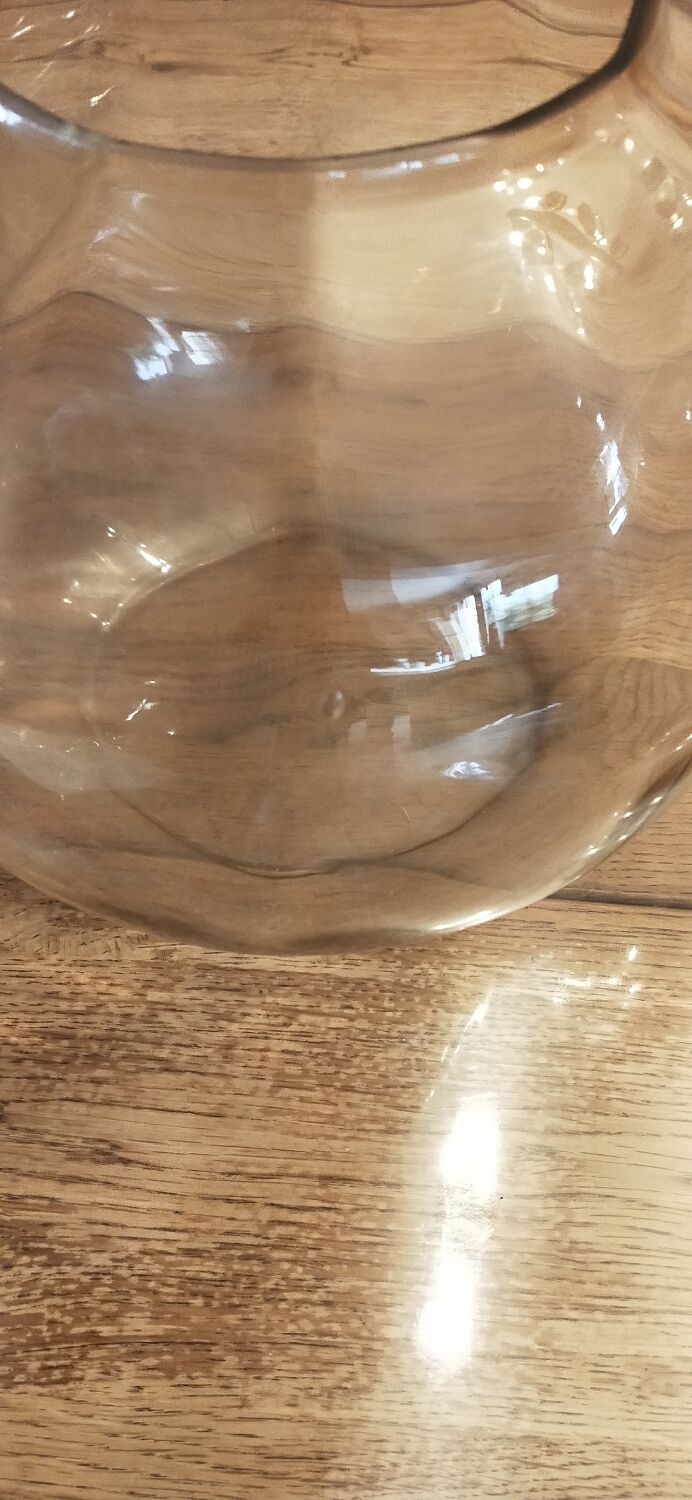 Faceted pink glass vase