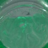 Molded pressed glass vase by Pierre D'Avesn around 1930. Signed