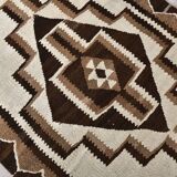 3x9 Brown Cream Turkish Kilim Runner Rug
