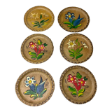 Vintage wooden cups/coasters 6 pieces