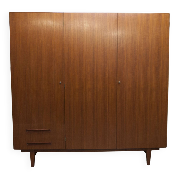 Armoire scandinave en teck par Eric Grinwis Holland 3 portes 2 tiroirs 1960
