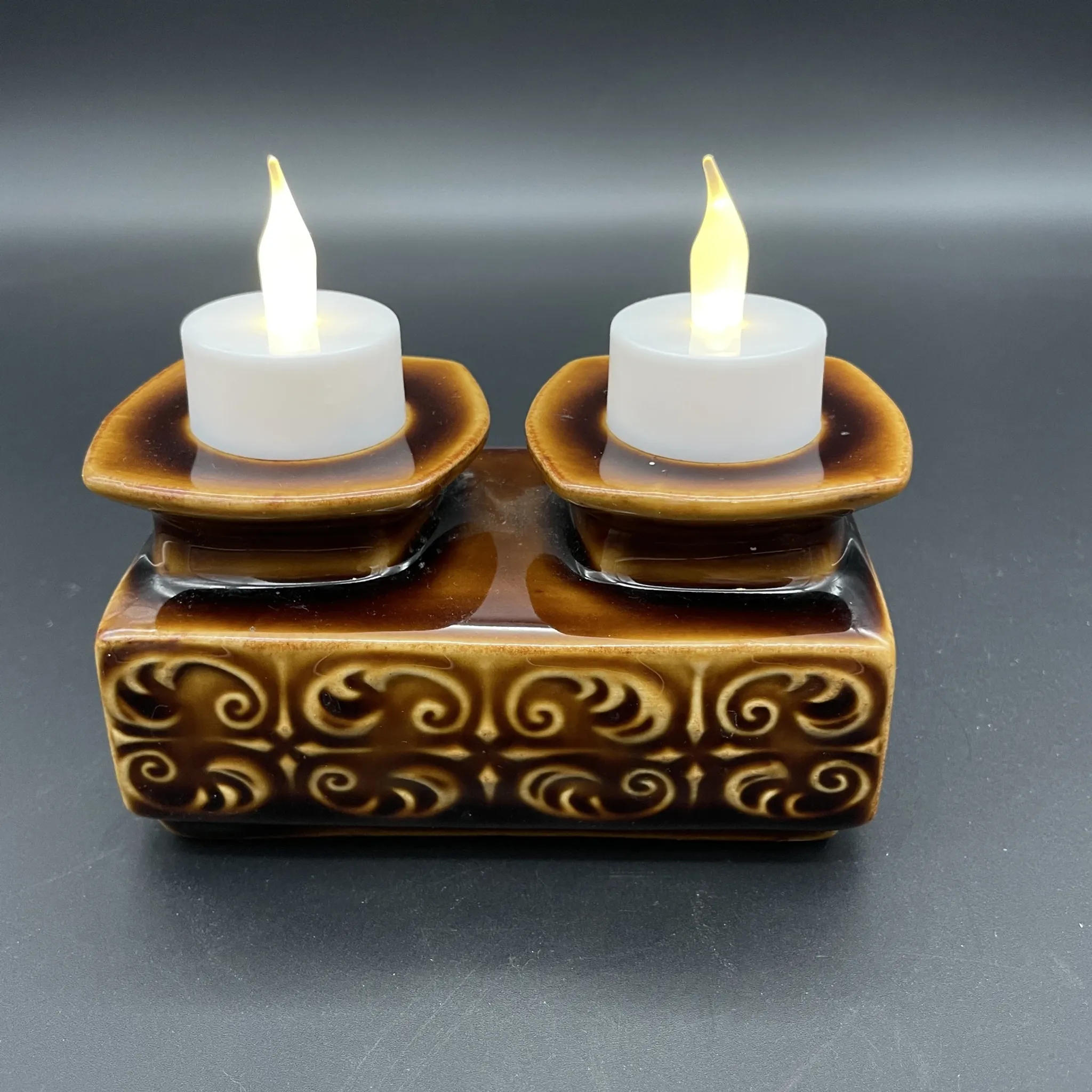 Double ceramic candlestick Ditmar Urbach – Czechoslovakia – Style A