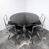 Table de salle à manger Vittorio Introini avec chaises Cuneo 1970