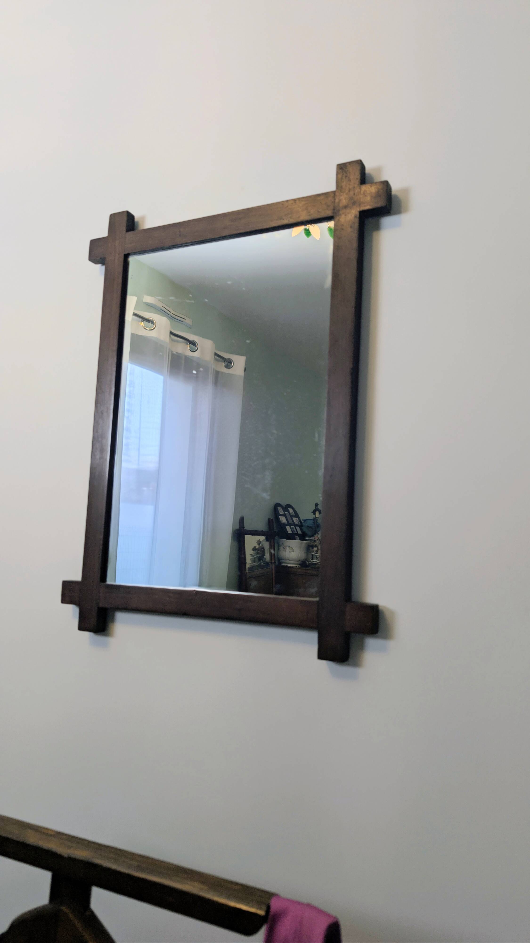 Solid wood mirror from the 1940s – 53 x 40 cm – simple and elegant