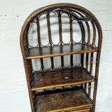 Rattan and cane shelf