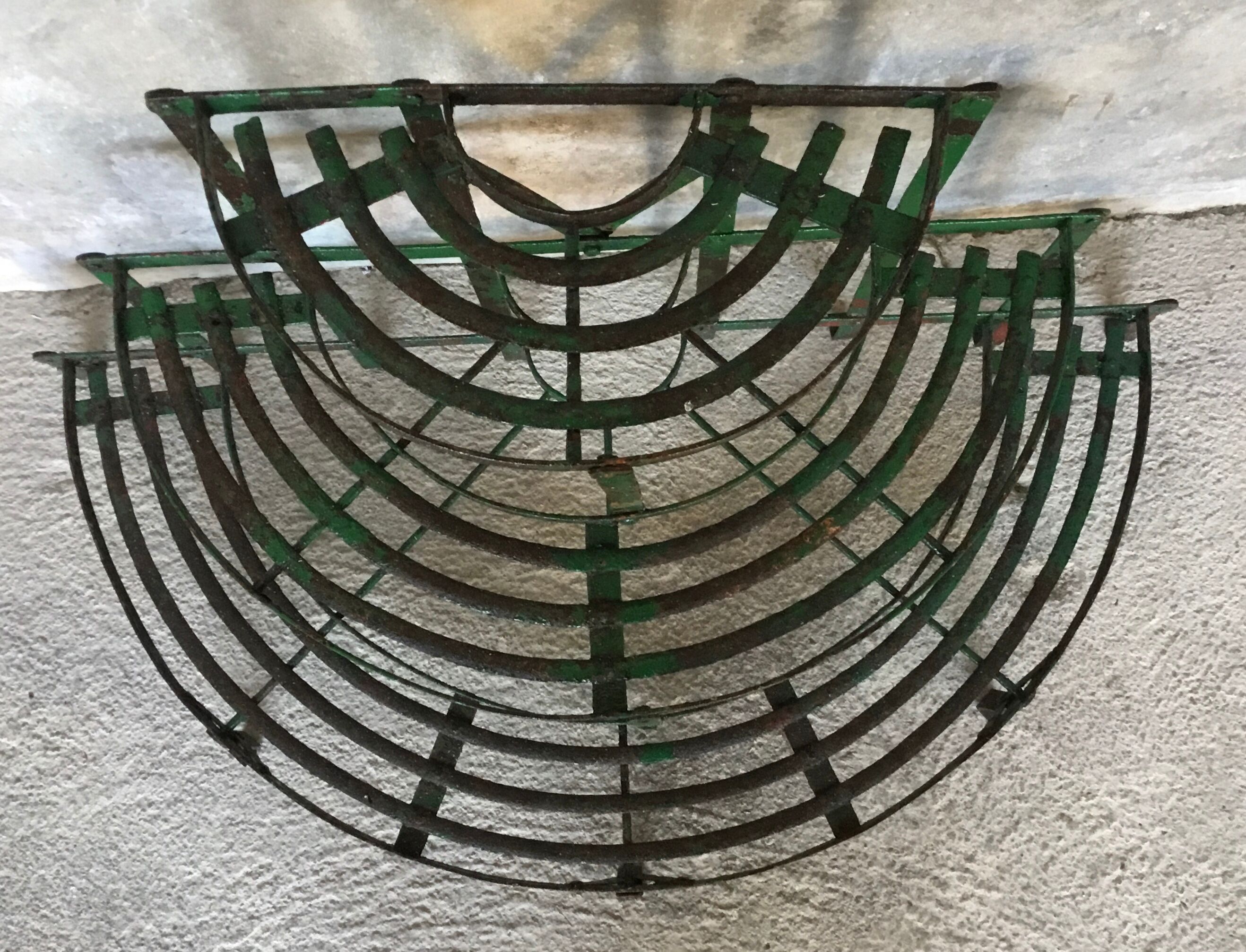 Metal half-moon plant holder - twentieth century