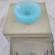 Chrome and blue seventies candlestick
