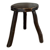 Brutalist wooden tripod stool