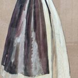 Gouache, framed peasant