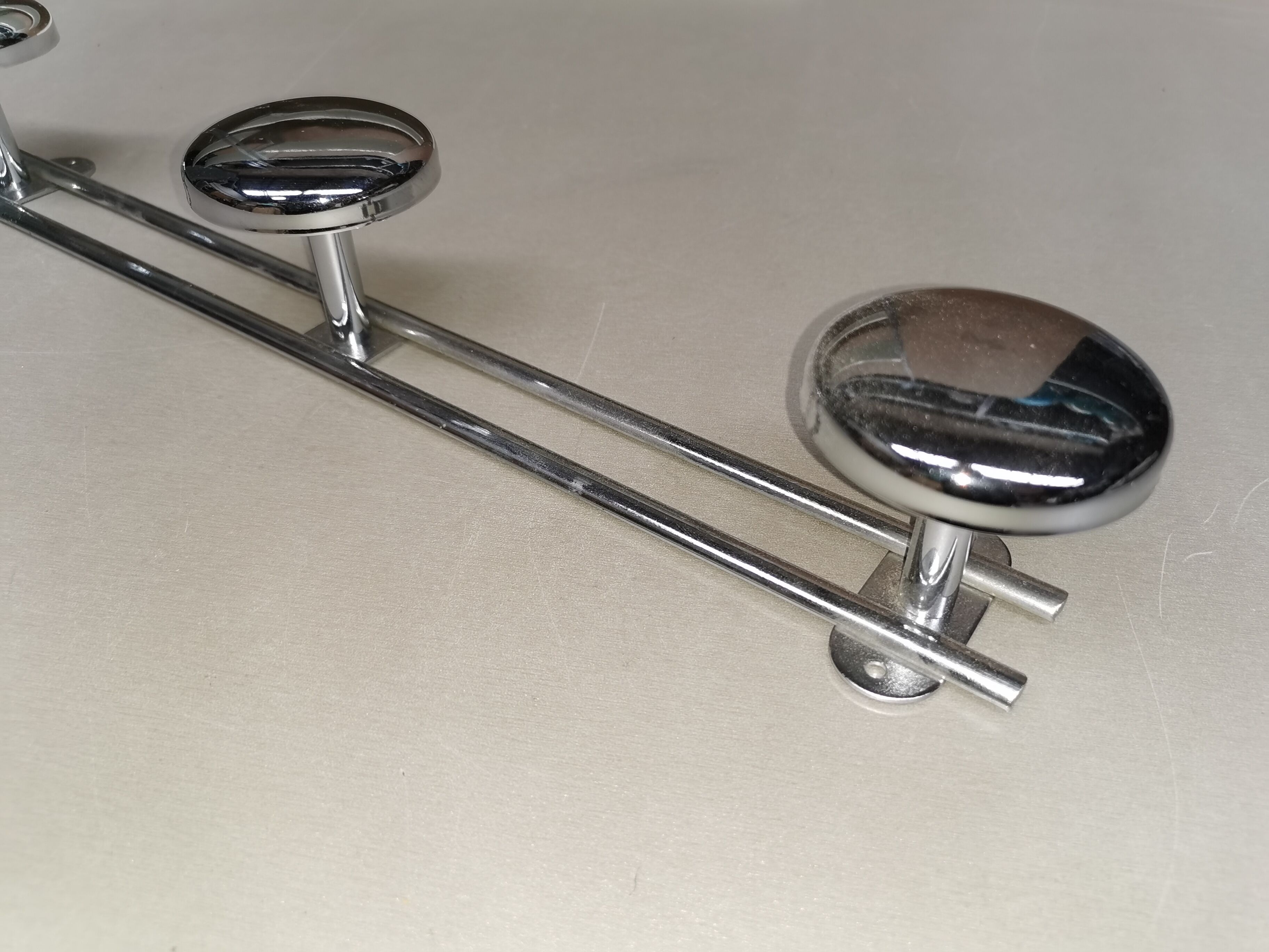 Vintage wall coat rack 70 to 5 Chrome hooks