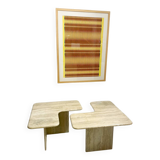 Mid-Century Modern Travertine Two-Parts Coffee Table, 1970s