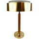 Mid-century Swedish table lamp in brass, crystal, and wood by Boréns.