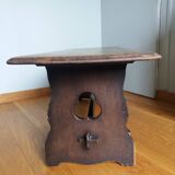 Rounded solid wood coffee table