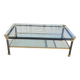 Vintage glass and brass coffee table from the 70s and 80s, Italian design