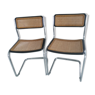 Pair of cannée chairs Arrben Italian design 1970