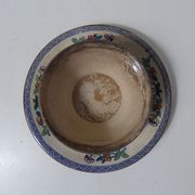 Sarreguemines old bowl with polychrome faience tray model NIPPON