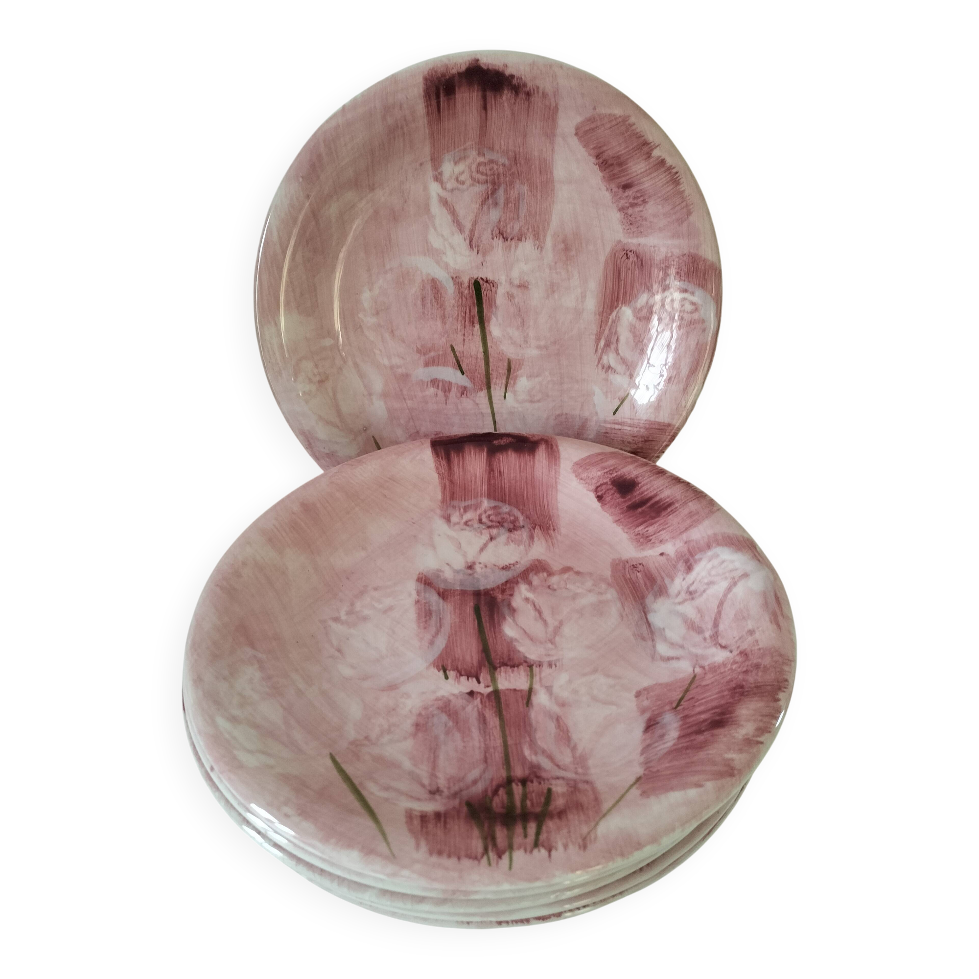 6 Italian plates CAPA San Polo hand-painted from the 1970s.