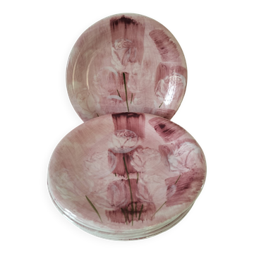 6 Italian plates CAPA San Polo hand-painted from the 1970s.