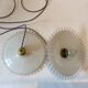Duo of hanging lamps in opaline