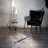 David Lange magazine-rack, in plexiglass and brass years 80