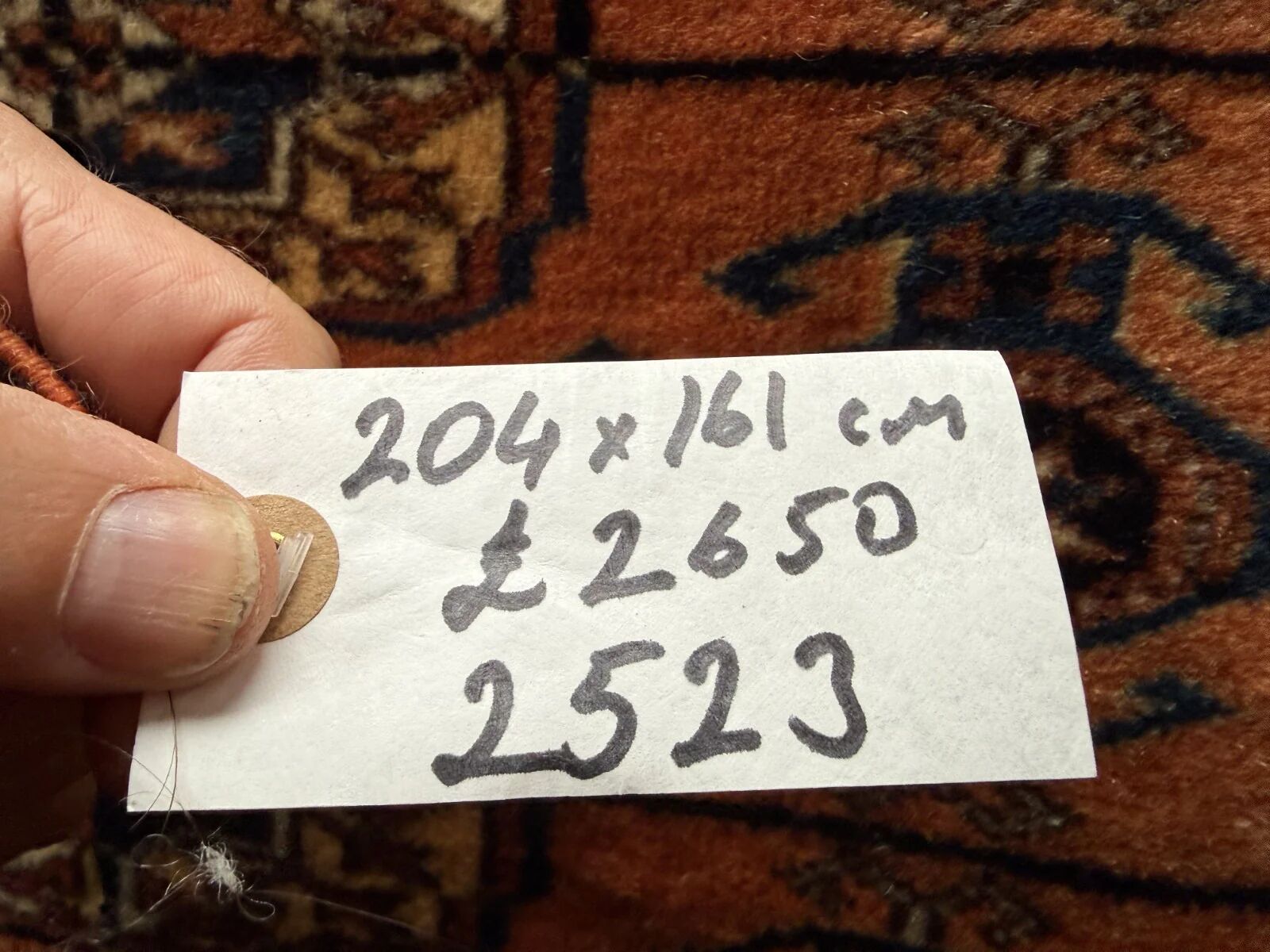 Afghan Turkoman rug 204x161 cm, large 2523