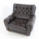 Fauteuil en cuir marron de Vyber République Tchèque 1970s