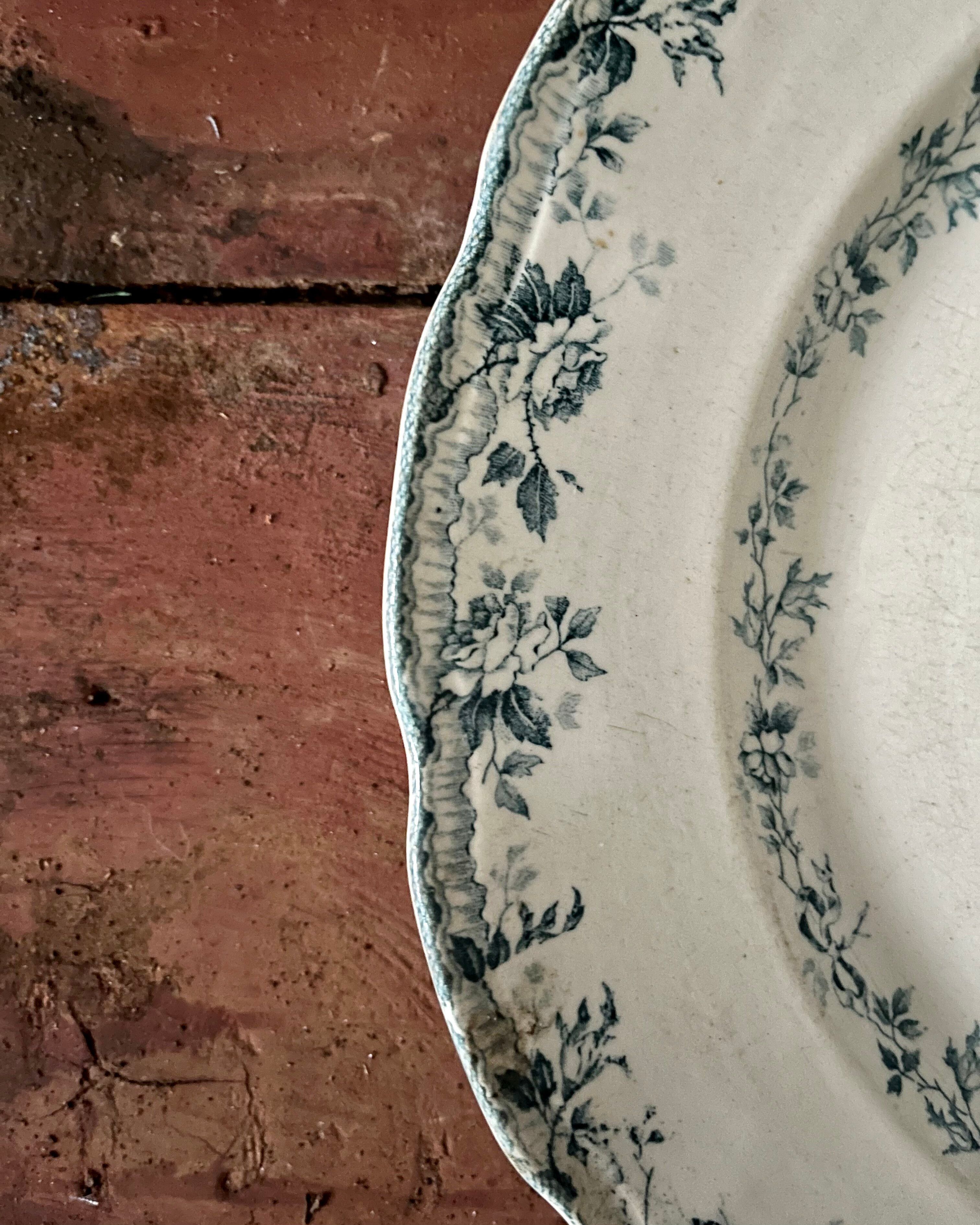 Large round ironstone dish Bourgeois