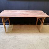 Table pliante en bois brasserie-guinguette , 6/8 couverts