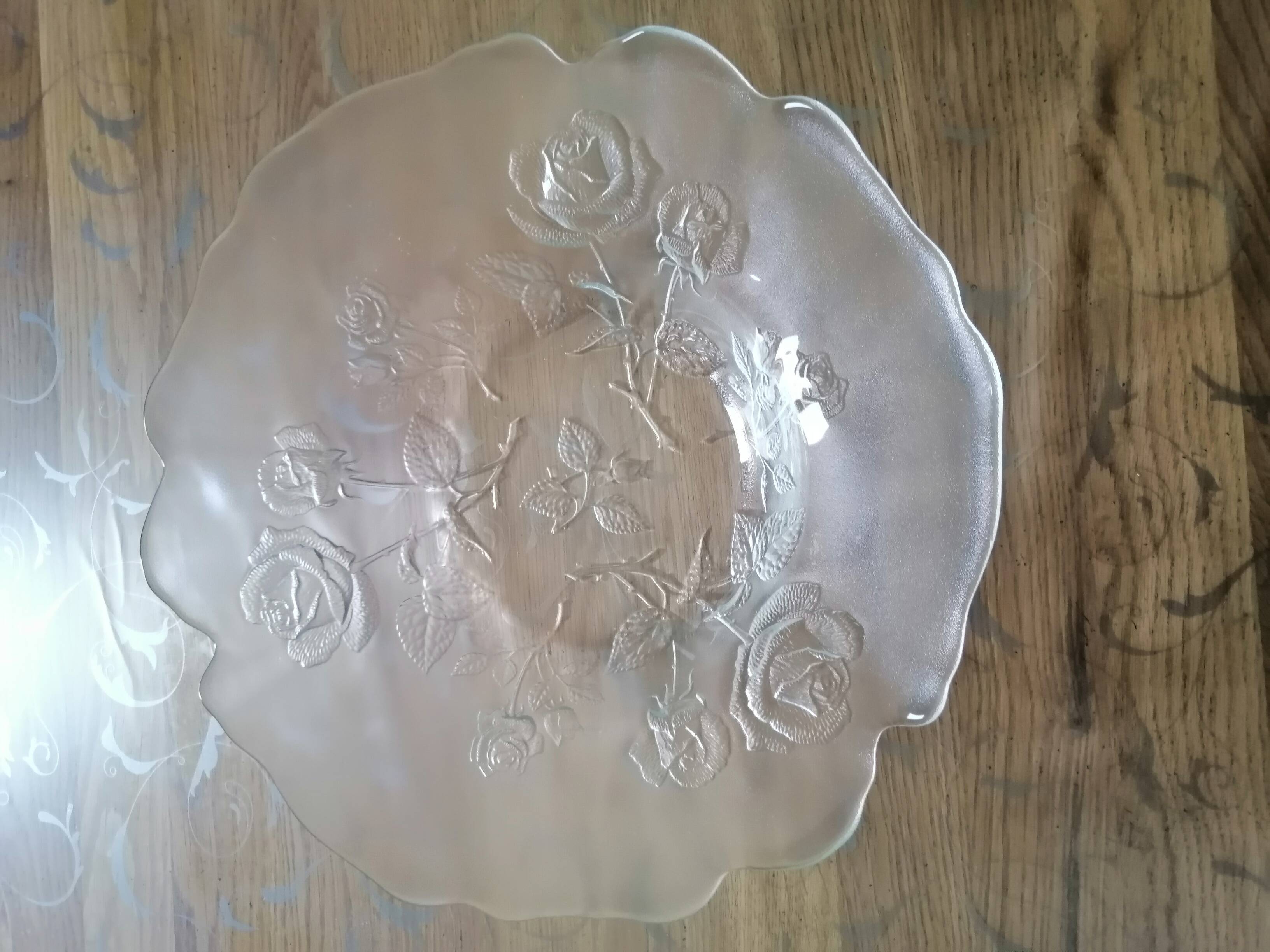 Vintage glass salad bowl
