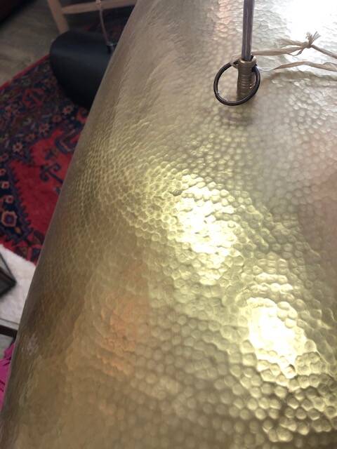 Hammered brass light fixture 40cm