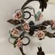 Italian Tole Rose Flower Sconces Set of 2