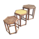 3 vintage rattan coffee tables hexagonal shape