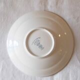 Flat faience of Lunéville China Keller & Guerin 1889 "Chaillot of Vercor" decoration in engraving enhanced drawing flowers