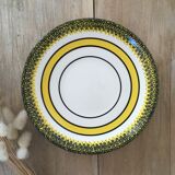 Yellow & black dessert plates Henriot Quimper