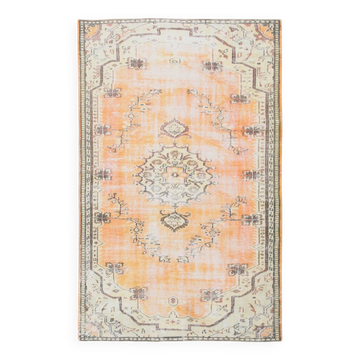5x9 Peach Orange Antique Vintage Rug 166x263Cm SK 24342
