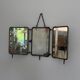 Art Deco 3 Nickel-plated glass covers Table or wall mirror, 1940s, Italy
