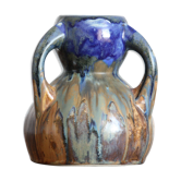 Blue vase in flaming sandstone