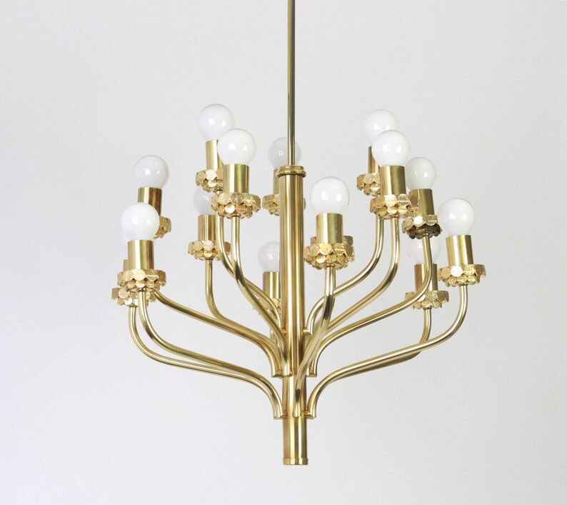 Brass chandelier 1970s