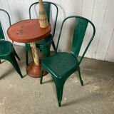 Set chairs and pedestal table Tolix