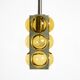 1960s Space Age pendant lamp by Temde made of glass and nickel-plated metal