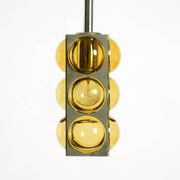 1960s Space Age pendant lamp by Temde made of glass and nickel-plated metal