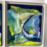 Paire de tableaux abstraits