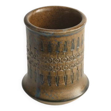 Vase en grès moderne scandinave par Ulla Winblad pour Allingsås Keramik, années 1960.