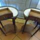 Pair of Antique Louis XVI Style Bean-Shaped Bedside Tables - Marble Top