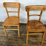 Série 4 chaises en bois troquet bistrot brasserie vintage 1950