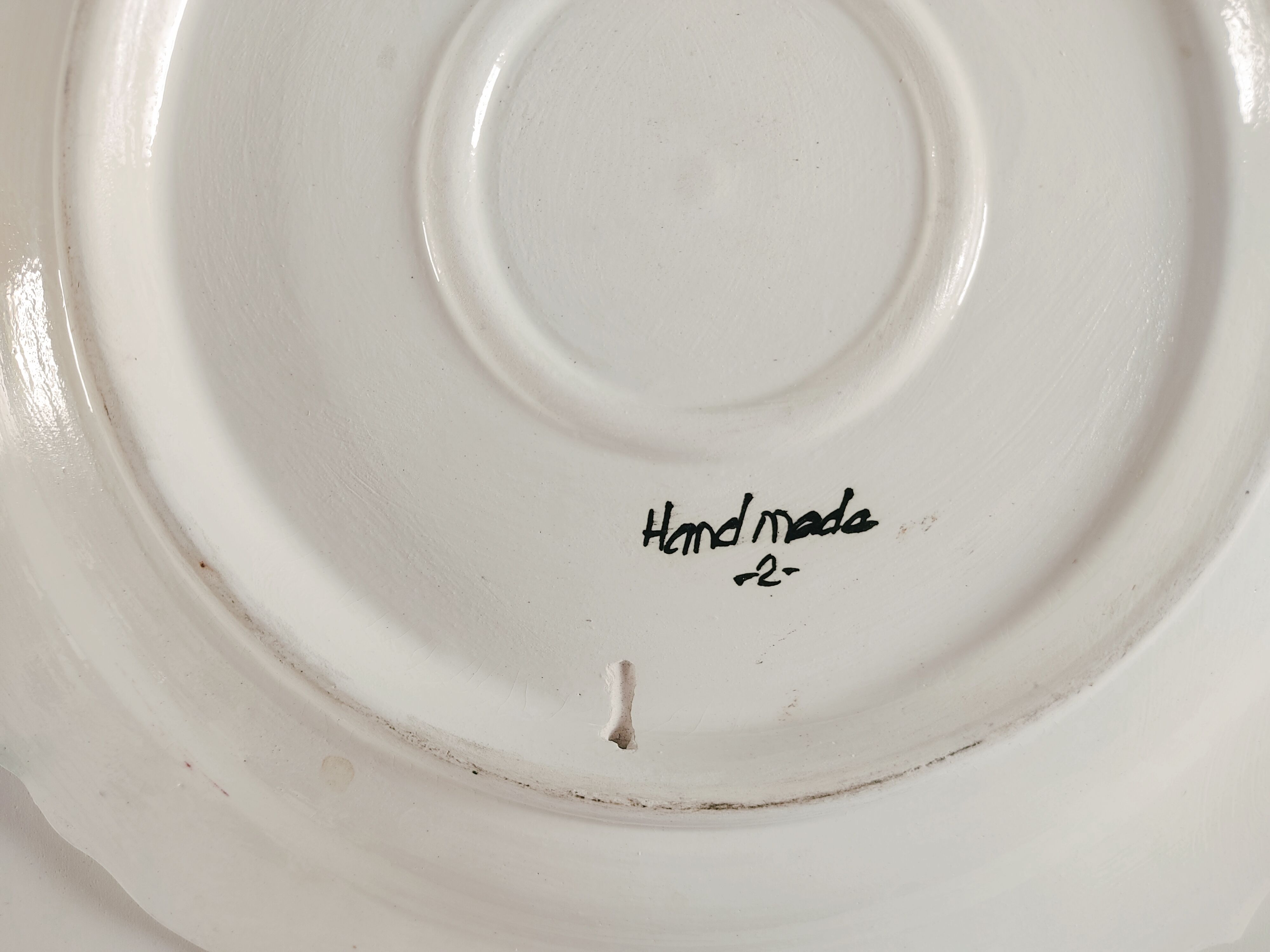 Empty pocket decorated with red and blue flowers