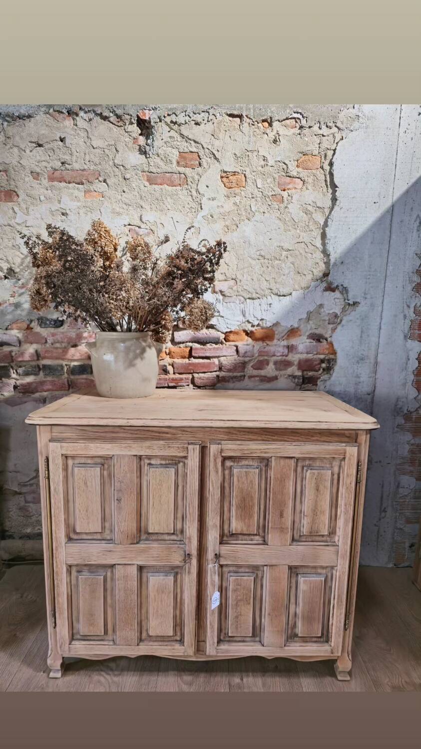 Solid, raw wood sideboard