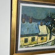 Mid Century Danish Oil on Panel – Winter Landscape – Erik Hilströml