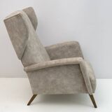 Pair of Gio Ponti Mid-Century Modern Italian Velvet "Alata" Lounge Chairs