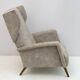 Pair of Gio Ponti Mid-Century Modern Italian Velvet "Alata" Lounge Chairs